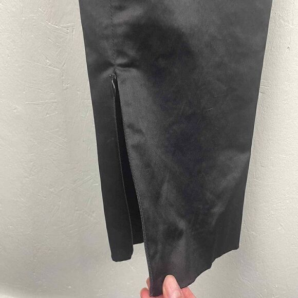 BCBG Max Azria Satin Black Mid Rise Waisted Work Pants Size 0 - Picture 5 of 7